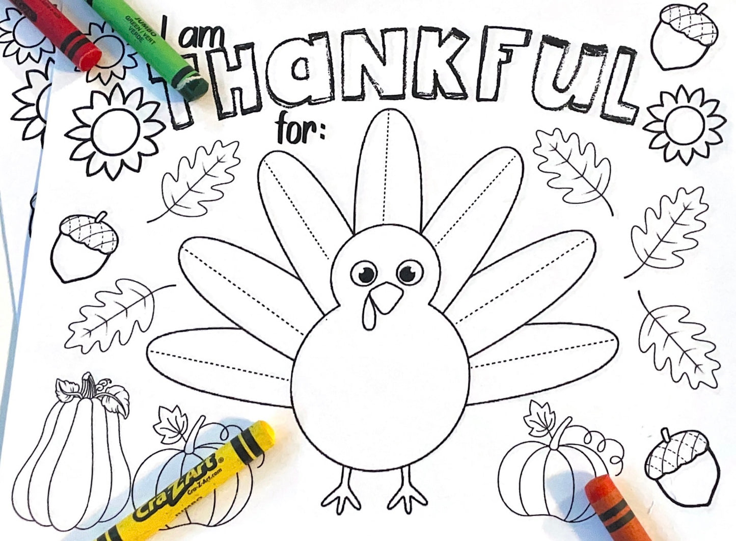 Thankful Coloring Placemat- PDF (printable download)