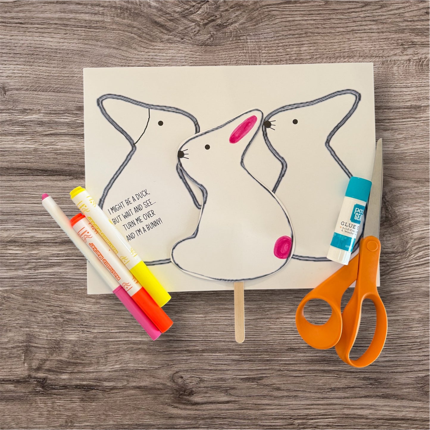 Bunny Duck Spring Craft Printable