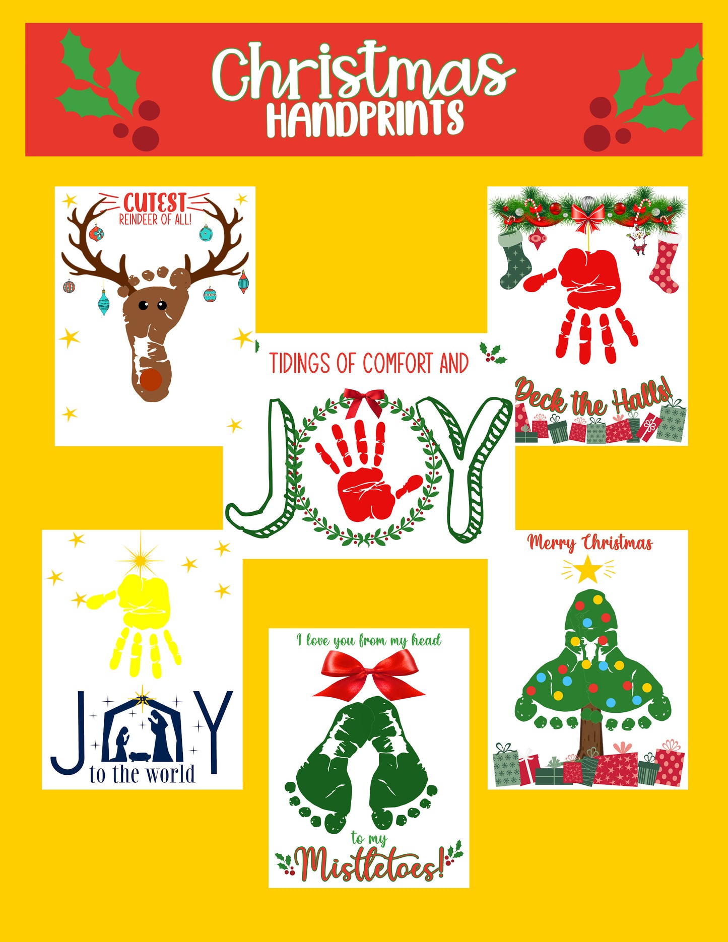 Christmas Handprint and Footprint Crafts- PDF (printable download)