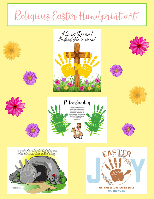 Easter religious handprint art