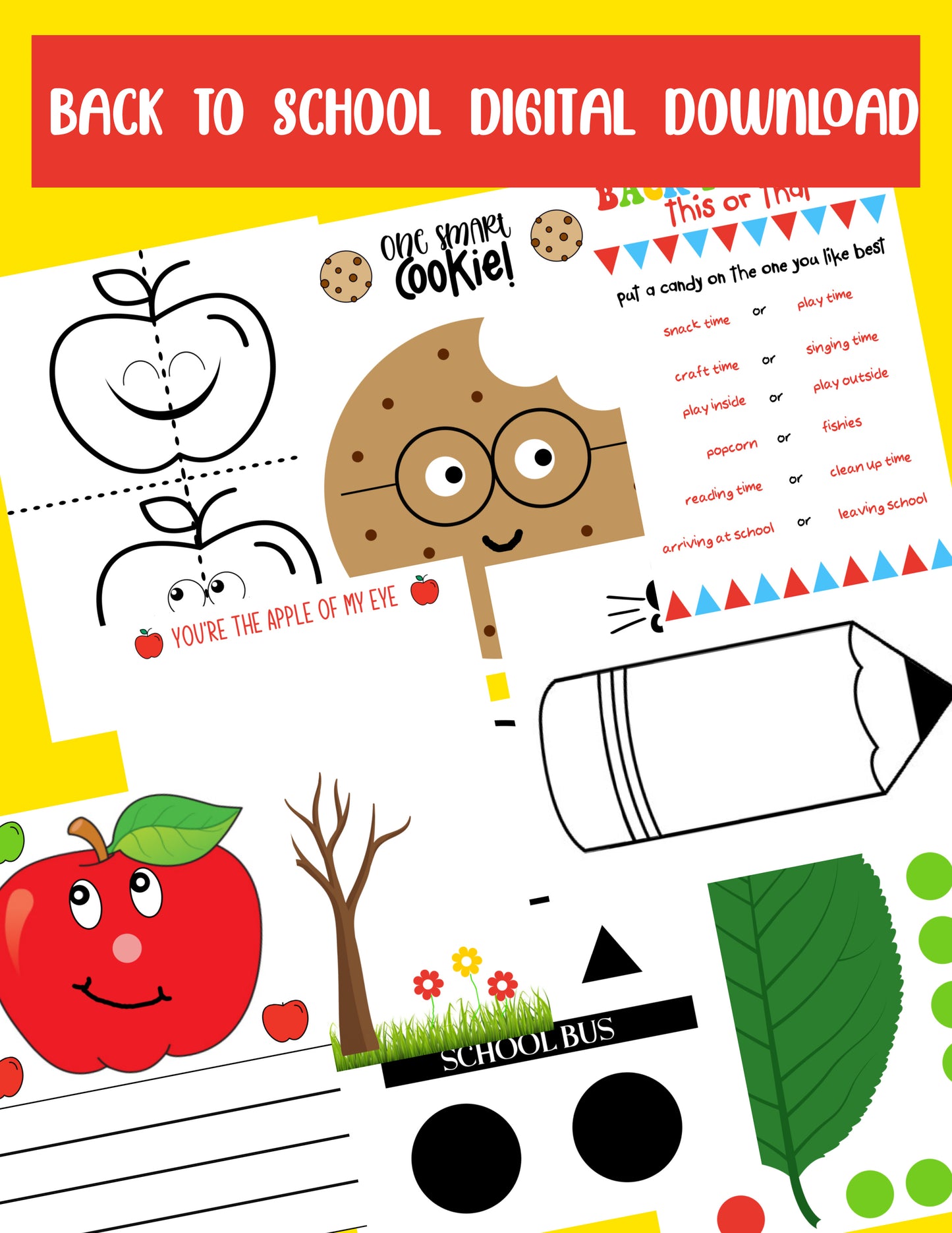 BACK TO SCHOOL crafts Printable Bundle