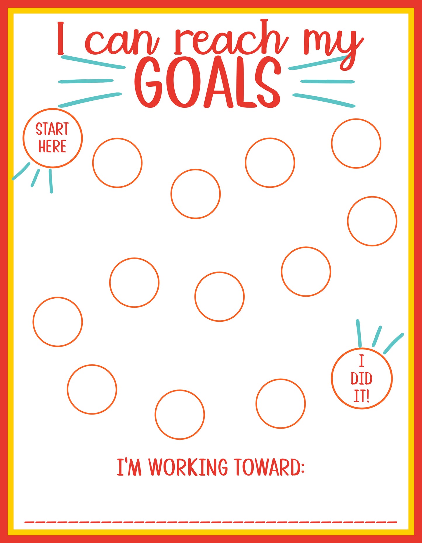 Goal chart for kids