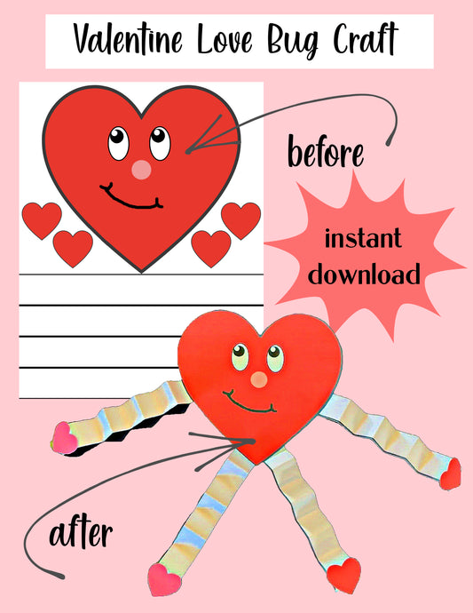 Valentine Love Bug Craft- PDF printable