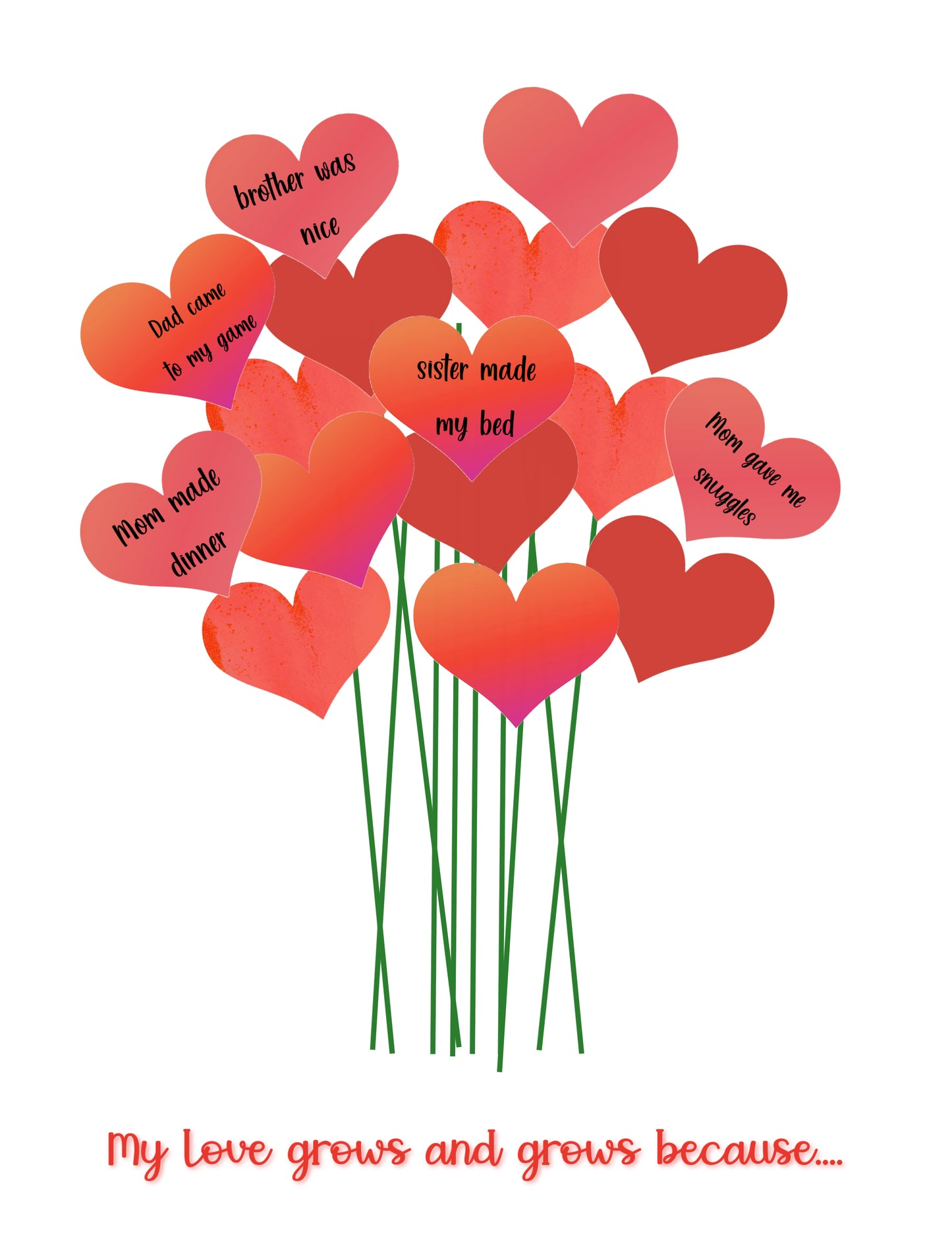 Valentine "Love" Bouquet- PDF printable