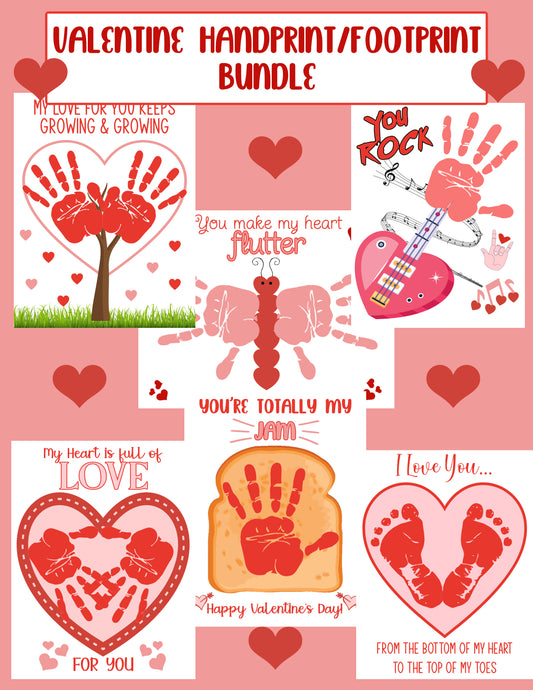 Valentine Handprint/footprint bundle